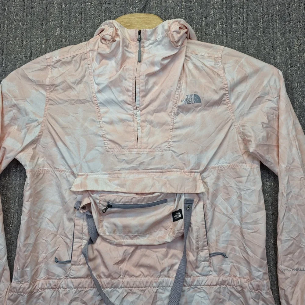 The North Face Fanorak Womens M Windwall Packable Anorak Jacket Pink Tie Dye